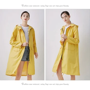 Длинный дождевик, Дышащий водонепроницаемый дождевик, Модная дождевальная одежда для кемпинга