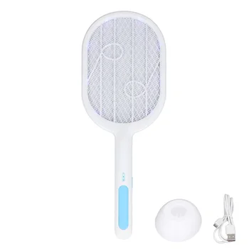 Электрическая ракетка от комаров 2 в 1, Электрическая Мухобойка, USB зарядка для кемпинга, офиса, дома