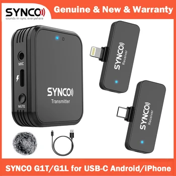 SYNCO G1 T L G1L G1T Беспроводная Петличная Микрофонная Система Для Устройств iPhone Lightning Android Type C Смартфон YouTube Tiktok