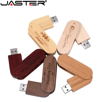 JASTER 1ШТ бесплатный пользовательский логотип деревянный портативный деревянный USB флэш-накопитель pen drive 4GB 16G 32GB 64GB Memory stick U Dick свадебные подарки