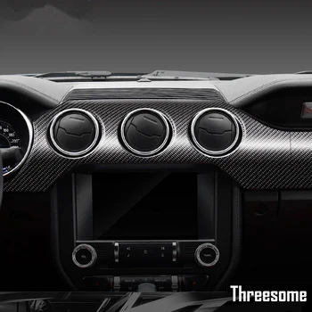 SRXTZM 1 комплект углеродного волокна Приборная панель автомобиля Наклейка на приборную панель Внутренняя отделка для Ford Mustang Аксессуары 2015-2019