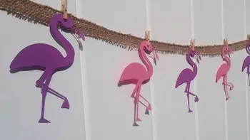 Баннер из мешковины с Фламинго для девочек, день рождения, тропическая вечеринка, гирлянда, декор, деревенская свадебная фотобудка