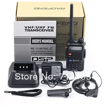 BAOFENG UV 5R VHF136-174 МГц и UHF 400-520 МГц Двухдиапазонный Радионаушник Baofeng UV-5R walkie talkie 5 Вт с двойным дисплеем для автомобиля