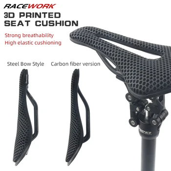 Гоночное велосипедное Седло из углеродного волокна с 3D Принтом, Дышащая Ультралегкая подушка для горного Велосипеда, мягкое сиденье для MTB дорожного велосипеда