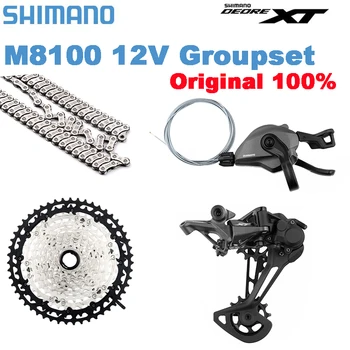 SHIMANO DEORE XT M8100 Groupset 12S Горный Велосипед Groupset RD-M8100SGS Задний Переключатель SL-M8100 Цепь Маховика