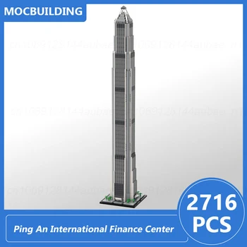Ping An Международный финансовый центр Масштаб 1: 800 Архитектурная модель Moc Строительные блоки Diy Сборка Кирпичей Игрушки Подарки 2716 шт.