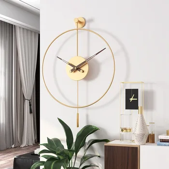 Простые Качающиеся настенные часы Современный Дизайн, Европейские Немой Часы, качающийся молоток, ретро римские часы, декоративные настенные часы