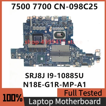 Материнская плата CN-098C25 098C25 98C25 Для ноутбука DELL 7500 Материнская плата N18E-G1R-MP-A1 с процессором SRJ8J I9-10885H 100% Полностью работает хорошо