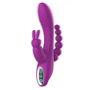 Вибратор G Spot Rabbit с 7 режимами вибрации, Анально стимулирующие клитор Секс-игрушки для женщин, 3 в 1, Женский Массажер для пары