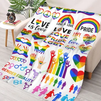 Одеяло с радужным флагом гей-парада для детей, взрослых Женщин, Мягкое флисовое покрывало, уютная кровать, одеяла, диван-кровать, Путешествия, Кемпинг