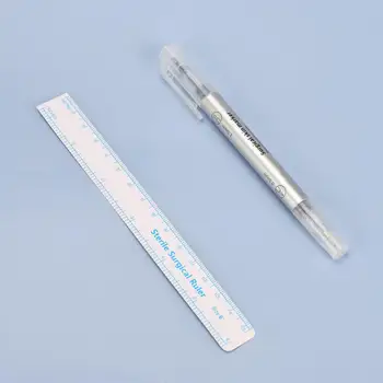 ручка для маркировки татуировки с двойными головками 0,5 мм/1 мм, нетоксичные, Не раздражающие Медицинские чернила, Двойные головки для бровей, подводки для глаз и губ