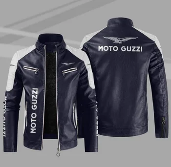 Moto GUZZI/мужские куртки с капюшоном из искусственной кожи, пальто, мотоциклетная байкерская куртка из искусственной кожи, мужские классические зимние куртки, Одежда