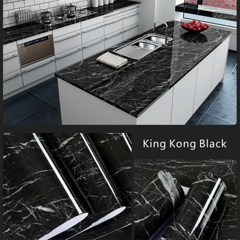 Черная мраморная кухня Шириной 80 см, отклеивающиеся обои для рабочего стола, Ванная комната, Водонепроницаемая самоклеящаяся Контактная бумага