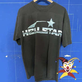 Промытая серая футболка из металла и нержавеющей стали Hellstar Studios Для мужчин И женщин, черные футболки, футболка