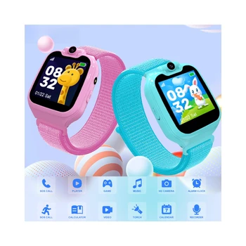 Детские Музыкальные Смарт-Часы 1,54 дюйма 2G Call Phone Watch с TF-картой, 16 Игр, Вращающаяся Камера, Количество шагов, Детские Часы, Подарки