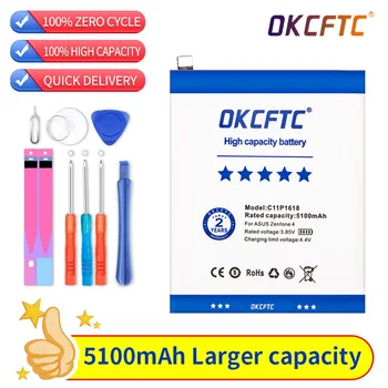 OKCFTC C11P1618 5100 мАч Батарея Для ASUS Zenfone 4 Z01KD ZE554KL ZenFone 5Q Lite ZC600KL X017DA Z01KDA Z01KS X017D Батарея