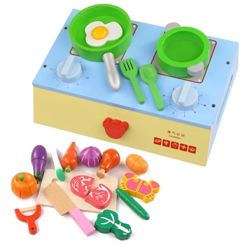 Детская кухонная игра для приготовления пищи, игрушка, имитирующая деревянную плиту, посуда, наборы для нарезки фруктов, овощей, игровая игрушка, Ролевая игра, подарок