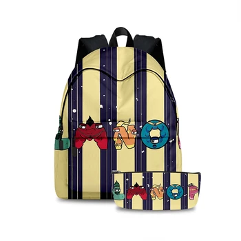 Набор из двух предметов с алфавитом, буквами, легендами, Рюкзак, студенческая сумка, сумка для карандашей, Детский рюкзак, школьный ранец для мальчиков и девочек