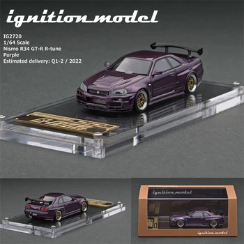 Модель автомобиля IG 1: 64 Nismo R34 GT-R R-tune фиолетового цвета