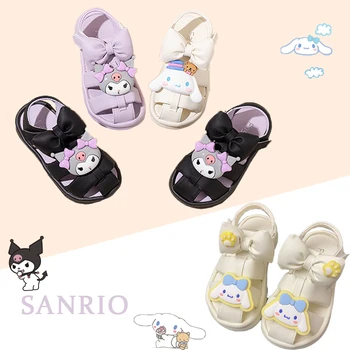 Sanrio Kuromi/ Детские сандалии Cinnamoroll, Детская Мультяшная Анимация, Дышащая нескользящая летняя обувь для школьных путешествий с мягкой подошвой
