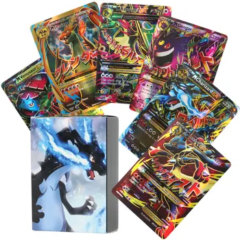 60-100шт Английский Mega EX Pokemon Cards Box Дисплей Pokemon Shining Cards Игровая коллекция Booster Box Подарок для детей