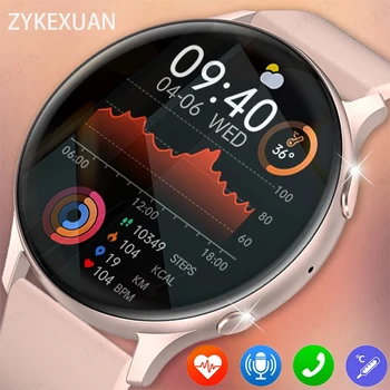 Новые смарт-часы с температурой тела, женские Мужские смарт-часы с экраном HD 360 * 360, Ответ на вызов, Набор номера Samsung, Часы для женщин + коробка