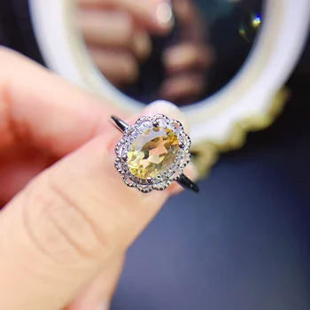 Обручальное кольцо из стерлингового серебра 925 пробы с Топазом, кольцо с натуральным камнем, женские роскошные ювелирные изделия бесплатной рассылки, женский оригинальный ювелирный бутик