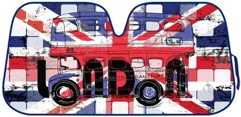Солнцезащитный козырек London Auto для автомобиля SUV Truck - Юнион Джек - Складная гармошка из фольги Double Bubble для лобового стекла
