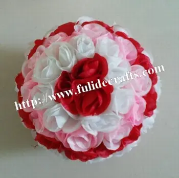 SPR 40 см, смесь белого и красного пластика, Рождественский шар из искусственной розы, свадебное украшение