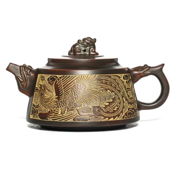 Керамический Чайник Ручной работы Чайник С резьбой Чайный Набор Большой Емкости