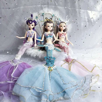 1 шт. Высококачественная Русалка 30 см Кукла ручной работы, Китайская детская креативная кукла, игрушка, кукольный домик для девочек, подарок на День рождения LB771