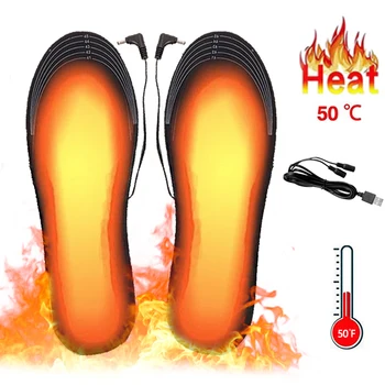 Стельки для обуви с USB Подогревом, Электрическая Грелка для ног, Грелка для ног, Подушечки для носков, Коврик для Зимних Теплых видов Спорта на открытом воздухе, Нагревательная Стелька Для Мужчин и Женщин