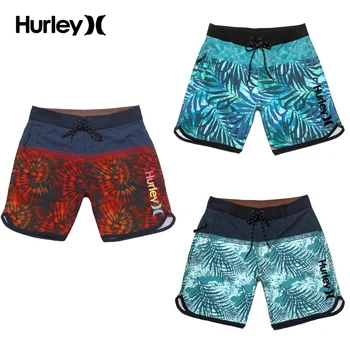 Мужские плавки Hurley Vêtements De Plage, Быстросохнущие пляжные Шорты, Летняя Одежда для серфинга, Сетчатые купальники с карманами, спортивные брюки