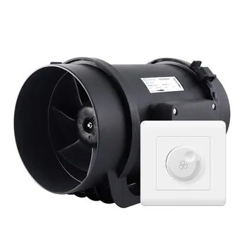 Преобразование частоты круглый канальный вентилятор 6 дюймов 8 дюймов кухонный мощный вытяжной вентилятор масляный дым вытяжной вентилятор машина для прижигания выхлопных газов