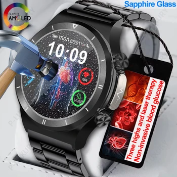 Умные часы для здоровья 1,39-дюймовый сенсорный экран 360 * 360 HD с большим экраном ECG + PPG Смарт-часы для мониторинга ВСР, неинвазивные Часы для измерения уровня глюкозы в крови