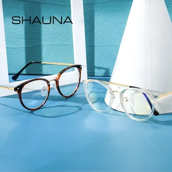 Классические оправы для очков SHAUNA с защитой от синего света, модная круглая оптическая оправа TR