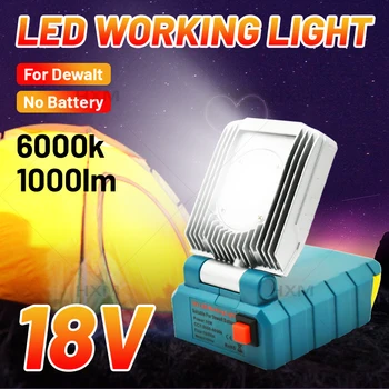 Супер идеальная светодиодная лампа с литиевой батареей мощностью 10 Вт подходит для интерфейса батареи 18V DeWalt 6000K-1000LM