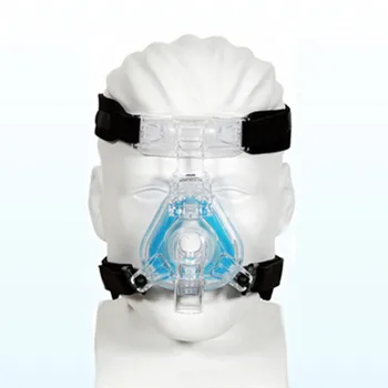Синяя назальная маска CPAP ComfortGel с головным убором Среднего и большого размера, совместимая с аппаратами искусственной вентиляции легких ResMed и Philips