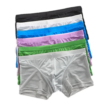 6 предметов нижнего белья, мужские боксеры, супер мягкие и удобные, из прозрачной сетки, мужские шорты-боксеры, Сексуальное экзотическое нижнее белье