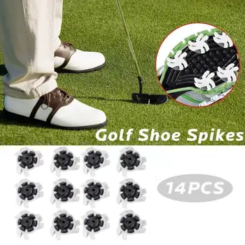 14 шт. шипов для гольфа, Резиновый материал, Поворотный шип, Короткий шип, Быстрая тренировочная обувь для гольфа, аксессуары для гольфа N6k9