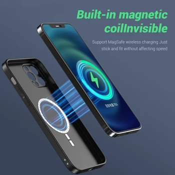 2022 Новый Жидкий Магнитный Чехол Для Телефона из Закаленного Стекла TPU Класса Люкс для iPhone 13 12 11 Pro Max Mini с Беспроводным Зарядным Устройством Задняя Крышка
