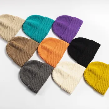 VISROVER, 9 цветов, однотонные акриловые шапочки, зимняя шапка для женщин, лучше всего подобранные акриловые женские осенние теплые шапочки оптом