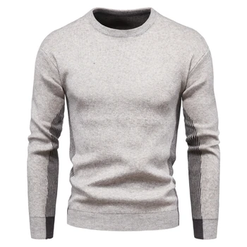 Осенне-зимний новый высококачественный Мужской свитер, модный пуловер с круглым вырезом и длинным рукавом, мужская эластичная облегающая нижняя рубашка