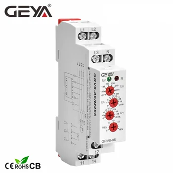 GEYA GRV8-06 3-Фазный сбой Реле контроля последовательности фаз Срабатывания Реле защиты от напряжения 460 В