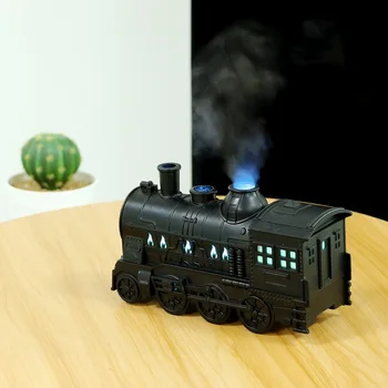 300 мл Ультразвуковой увлажнитель воздуха в стиле Ретро, мини-поезд, зарядка через USB, Ароматический диффузор, устройство для запотевания эфирных масел, Проекционный светильник Fogger