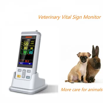 Мини-размер 3,5-дюймовый монитор жизненно важных показателей Ветеринарный монитор пациента-Клинический монитор животных, включая Spo2, NIBP, температуру