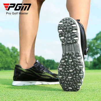 Спортивная обувь для гольфа из искусственной кожи из микрофибры PGM, мужские шнурки с сетчатыми ручками, резиновые противоскользящие заклепки, кроссовки, кроссовки