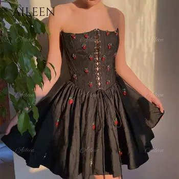 Женское вечернее платье с мини-юбкой Aileen, Элегантное вечернее платье черного цвета в стиле милой девушки, вечерние платья для дневных и ночных вечеринок
