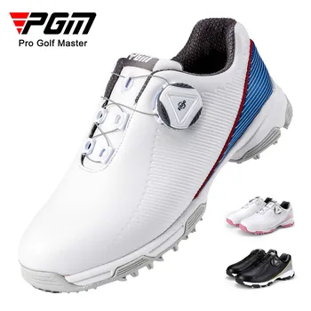 Обувь для гольфа PGM, водонепроницаемые микрофибровые вращающиеся кнопки, Дышащие бутсы, обувь для гольфа, одежда для юниоров