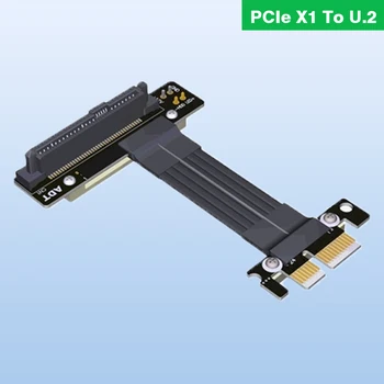 Удлинительные кабели PCIe X1-U.2 (SFF-8639) с 90-градусным разъемом PCI Express 4.0 PCIe X1 Riser Cable - U.2 SSD SFF-8639